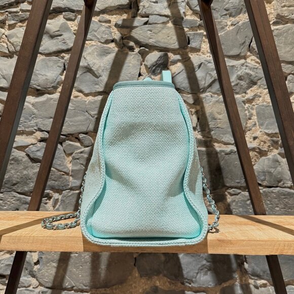 Chanel Turquoise Woven Straw Large Deauville Shopping Tote Bag - Picture 4 of 16